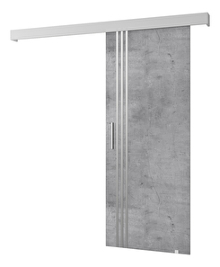 Uși culisante 90 cm Sharlene VI (beton + alb mat + argintiu)