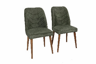 Set 2 scaune Dafne (Nuc + Verde închis)
