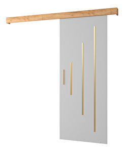 Uși culisante 90 cm Sharlene Y (alb mat + craft auriu + auriu)