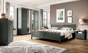 Dormitor Elvina S (verde + stejar lefkas)