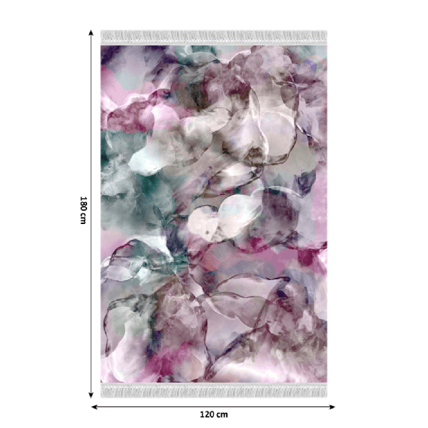 Covor 120x180 cm Delinn (roz + verde + crem)