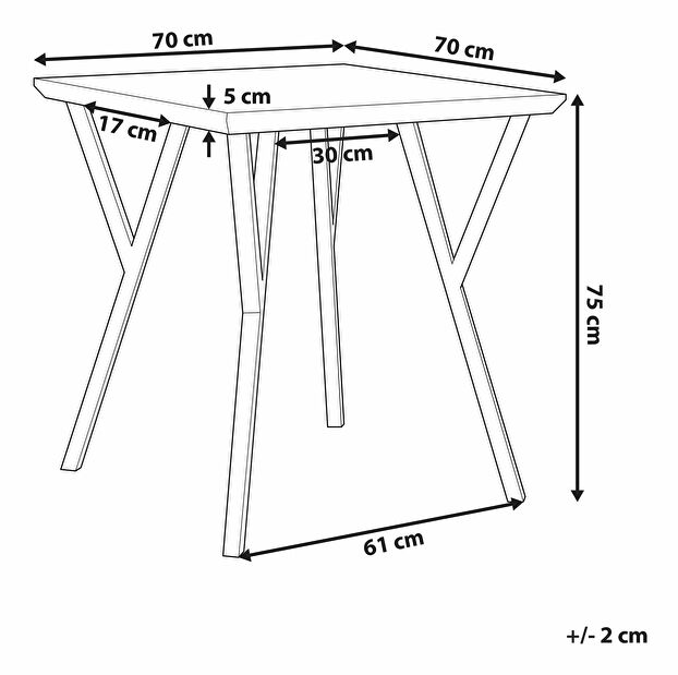 Masă de sufragerie Bendigo (pentru 4 persoane) (lemne deschis)