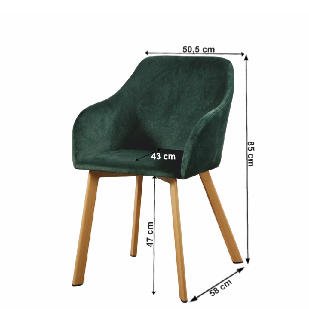 Scaun sufragerie Talira (verde + fag) (2 buc) *vânzare stoc
