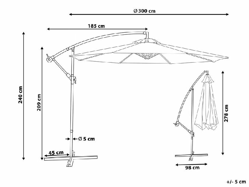 Umbrelă de grădină 300 cm RAVONA (metal) (bej deschis)