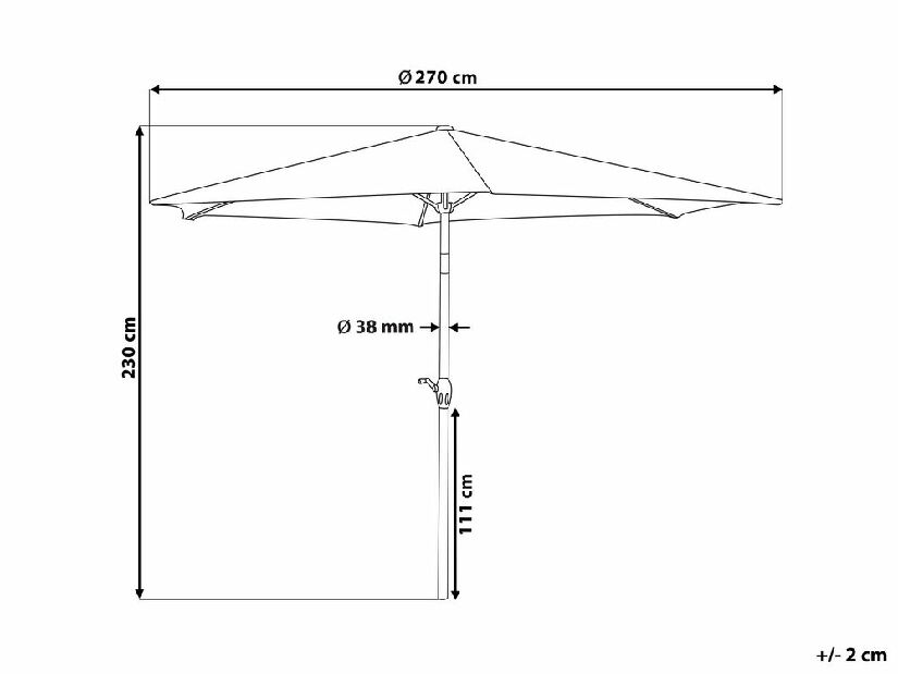 Umbrelă de grădină 270 cm VARENA (metal) (bej)