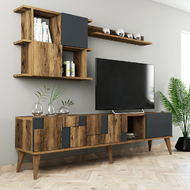 Mobilier living Madryt (Nuc + Antracit)