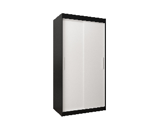 Dulap de haine 100 cm Toki (negru mat + alb mat)