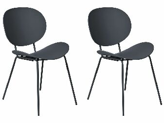 Set 2 buc scaune de sufragerie Sarrah (negru) 