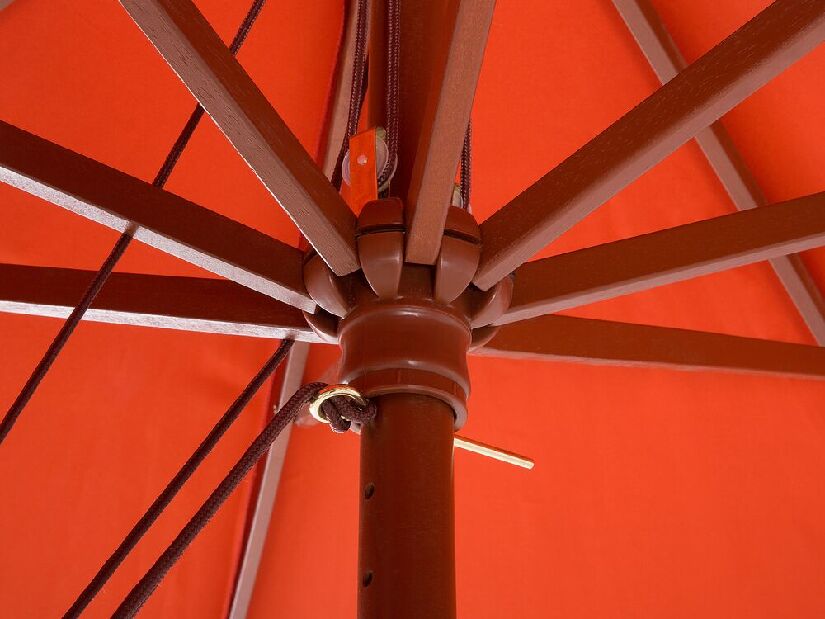 Umbrelă de grădină 270 cm TRATORIA II (lemn) (roșu deschis)