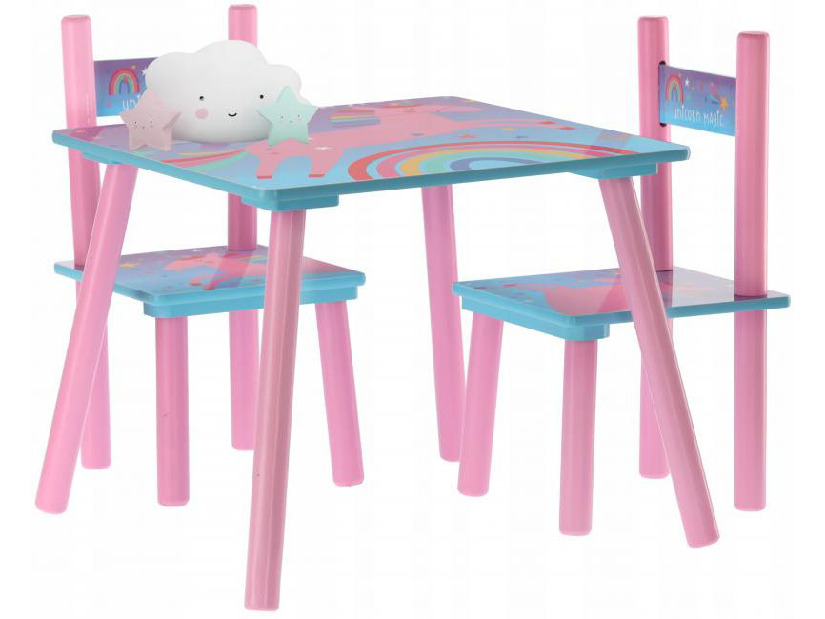 Set masă și scaune pentru copii Kiddo (Roz + Albastru)