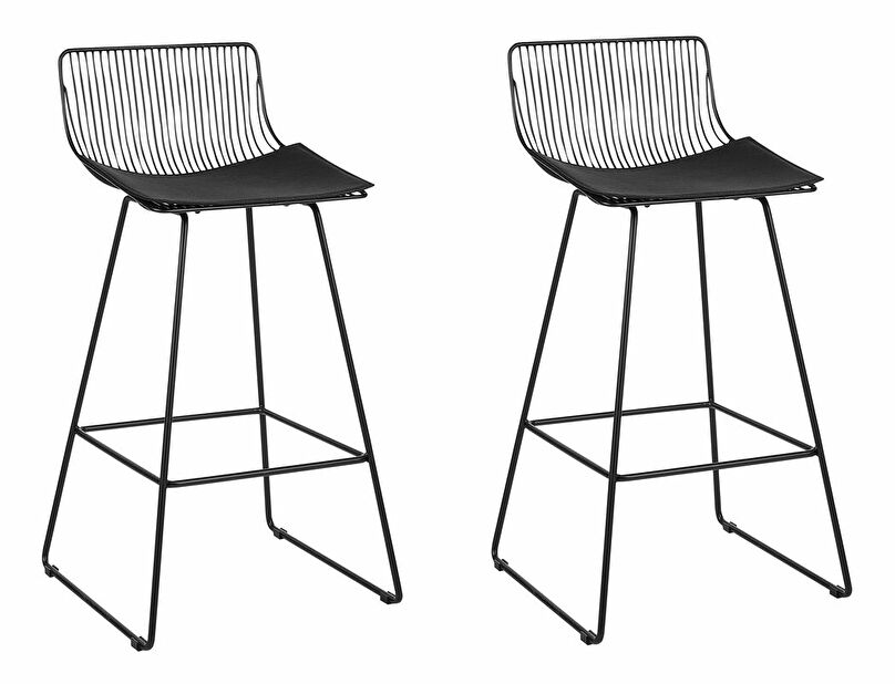 Set 2 buc scaun tip bar Fidelia (negru)