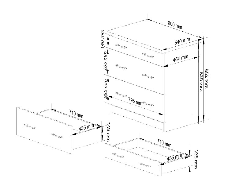 Dulap inferior de bucătărie Lula s80 sz3 (Alb mat + stejar sonoma)