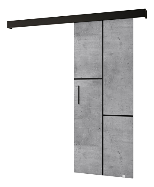 Uși culisante 90 cm Sharlene VII (beton + negru mat + negru)