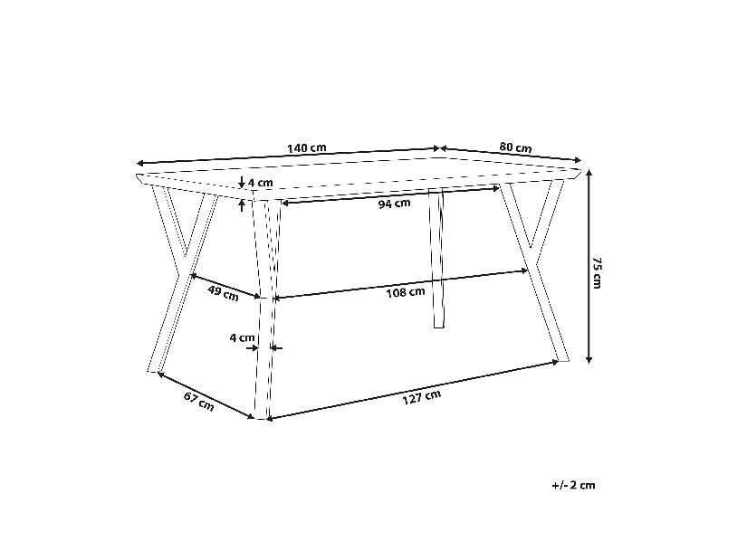 Masă de sufragerie Bendigo (pentru 6 persoane) (lemn închis)