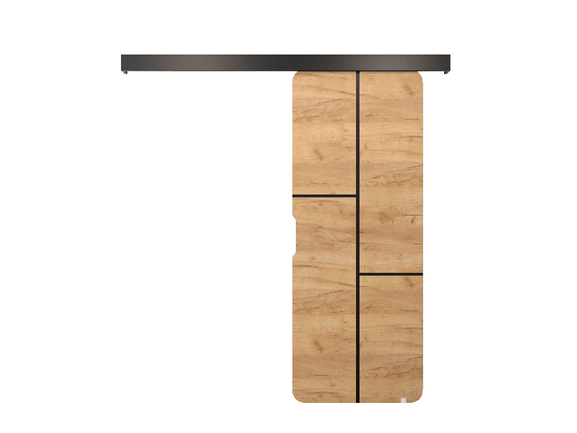 Uși culisante Oneil VII (Stejar craft auriu + negru mat)
