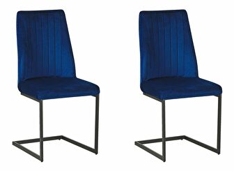 Set 2 buc. scaune de sufragerie LANIVE (albastru)