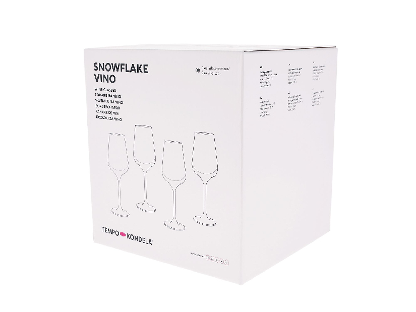 Set de 4 pahare de vin cu cristale 450ml Snouflek 