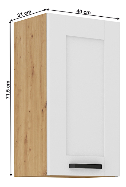 Dulap superior Lesana 2 (alb + stejar artisan) 40 G-72 1F 