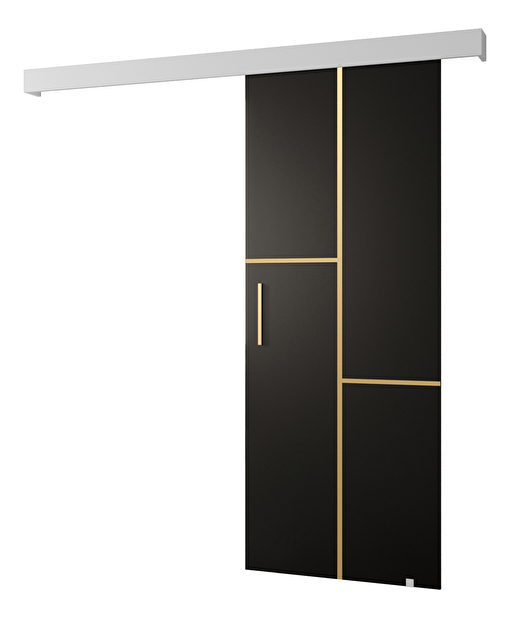 Uși culisante 90 cm Sharlene VII (negru mat + alb mat + auriu)