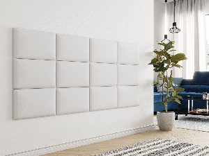 Panou de perete tapițat Pazara 50x30 (piele ecologică soft 017 (Alb)