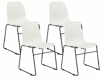Set 4 buc scaune de sufragerie Panza (alb)
