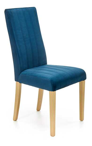 Scaun de sufragerie Delph (albastru închis + stejar miere)