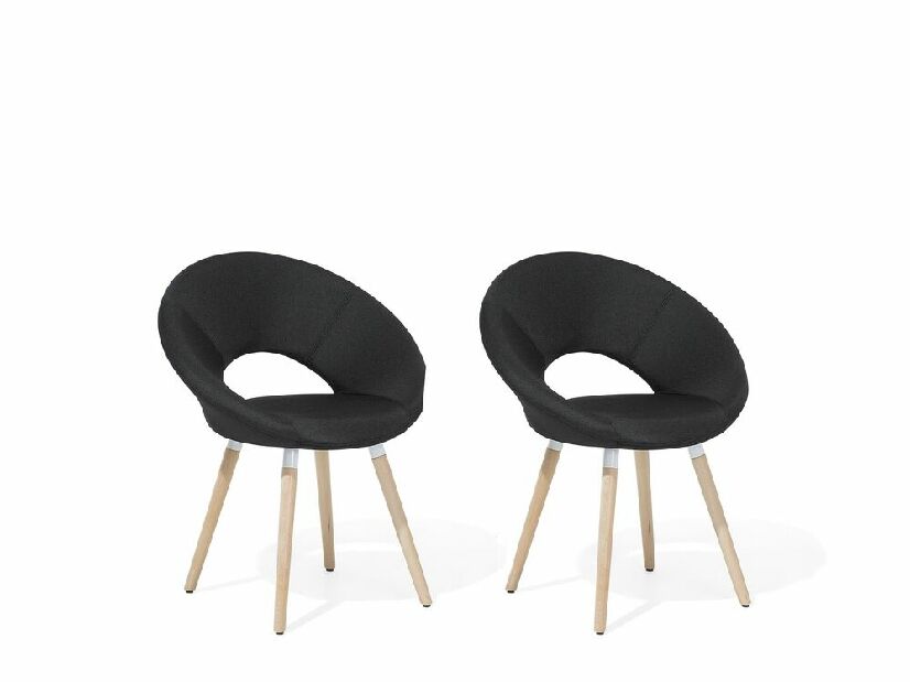 Set 2 buc. scaune pentru sufragerie Roslav (negru)