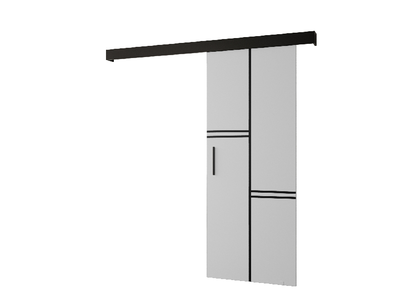 Uși culisante 90 cm Sharlene VIII (alb mat + negru mat + negru)