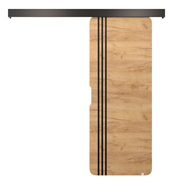 Uși culisante Oneil VI (Stejar craft auriu + negru mat)