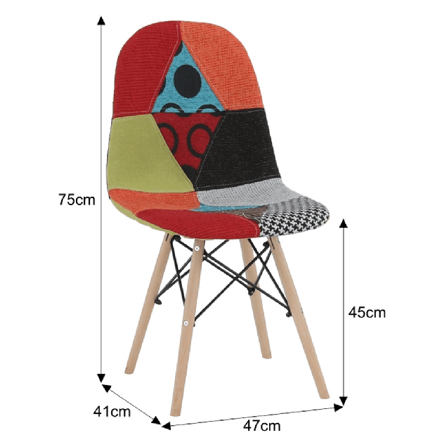 Set 4 buc. scaune sufragerie Cerra 2 typ 2 (patchwork) *vânzare