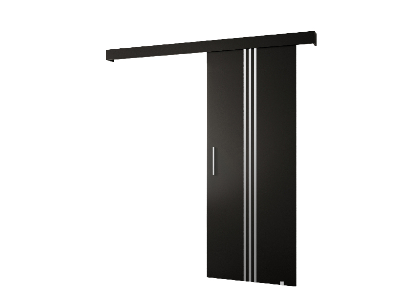 Uși culisante 90 cm Sharlene V (negru mat + negru mat + argintiu)