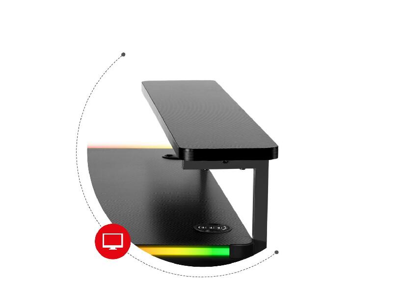 Masă PC Hyperion 5.0 (negru + multicolor) (cu iluminat LED)