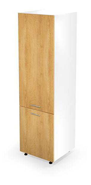Dulap de bucătărie pentru frigider încorporat Verlene (lemn natural + alb)