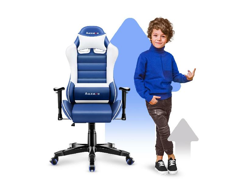 Scaun gaming pentru copii Rover 6 (alb + albastru)