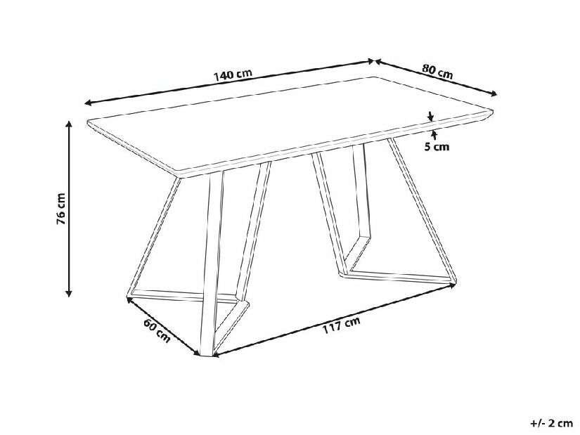 Masă de sufragerie Ubbe (lemn deschis) (pentru 4 persoane)