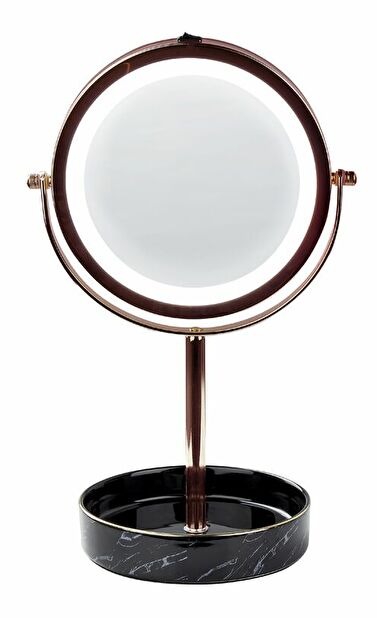 Oglindă machiaj Shevaun (roz auriu) (cu iluminat LED)