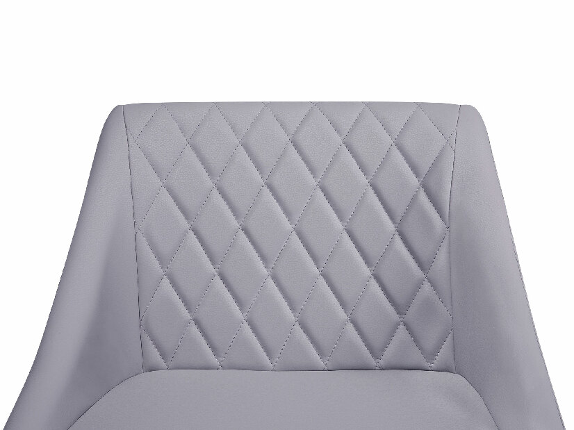 Scaun de sufragerie ARICATA (piele artificială) (gri)