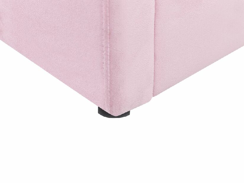 Pat de o persoană 90 cm Annesile (roz) (cu somieră) (cu sp. depozitare)