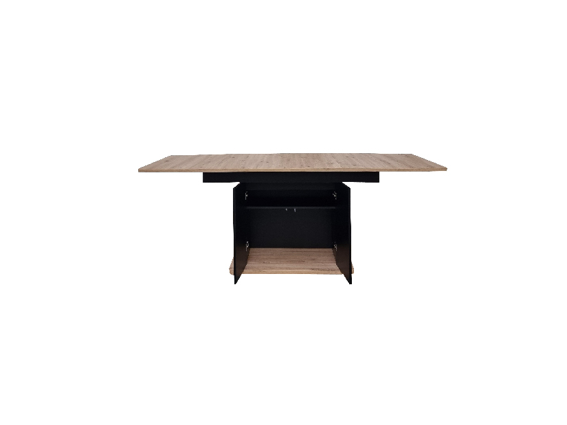 Masă de sufragerie Schultz (Stejar artisan + negru) (pentru 4-8 persoane)