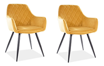 Set 2 buc scaune de sufragerie Liana (galben + negru) *vânzare