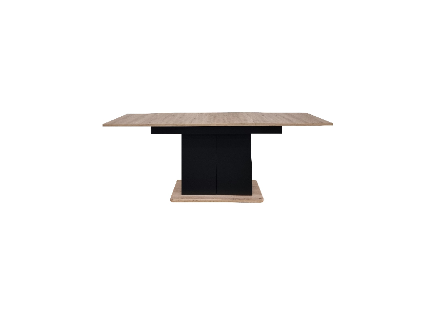 Masă de sufragerie Schultz (Stejar artisan + negru) (pentru 4-8 persoane)
