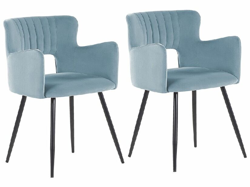 Set 2 buc scaune sufragerie Shelba (albastra deschis) 