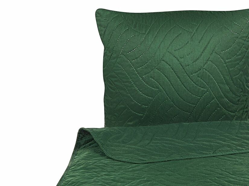 Set cuvertură pat și 2 perne 140 x 210 cm Bent (verde)