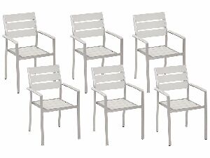 Set 6 buc. scaune de grădină VERO (placaj) (alb)