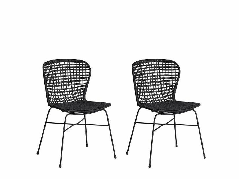 Set 2 buc. scaune pentru sufragerie Elfers (negru)