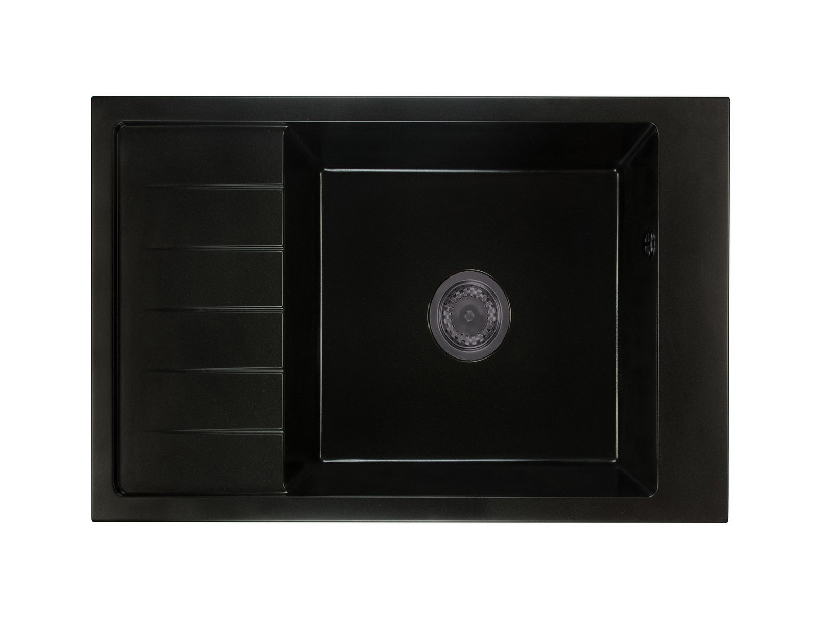 Chiuvetă de bucătărie Lurano (negru) (fără orificiu pentru robinet) (S)