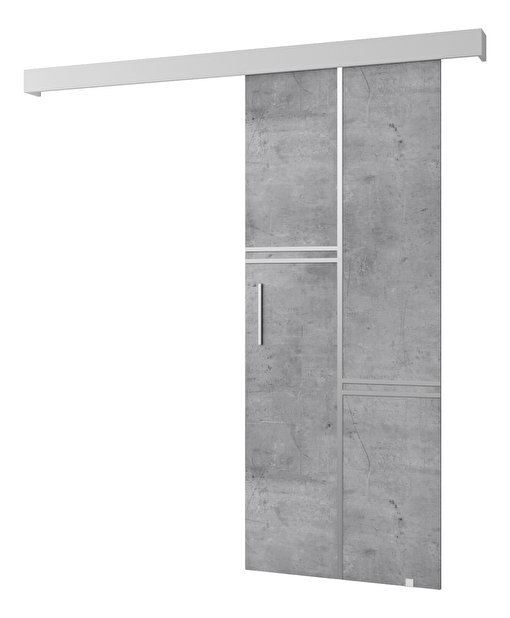 Uși culisante 90 cm Sharlene VIII (beton + alb mat + argintiu)
