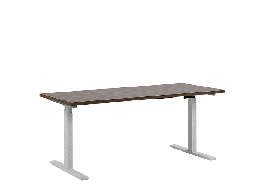 Masă pentru scris UPPER II (130 x 72 cm) (MDF) (reglabil electric) (lemn închis + alb) 