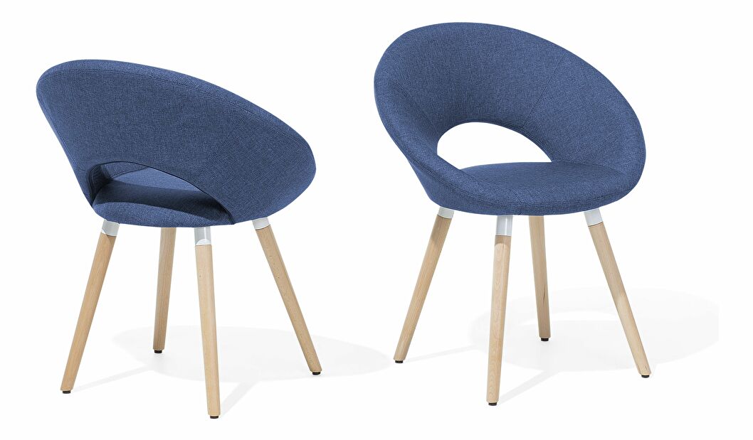 Set 2 buc. scaune pentru sufragerie Roslav (albastru marin)