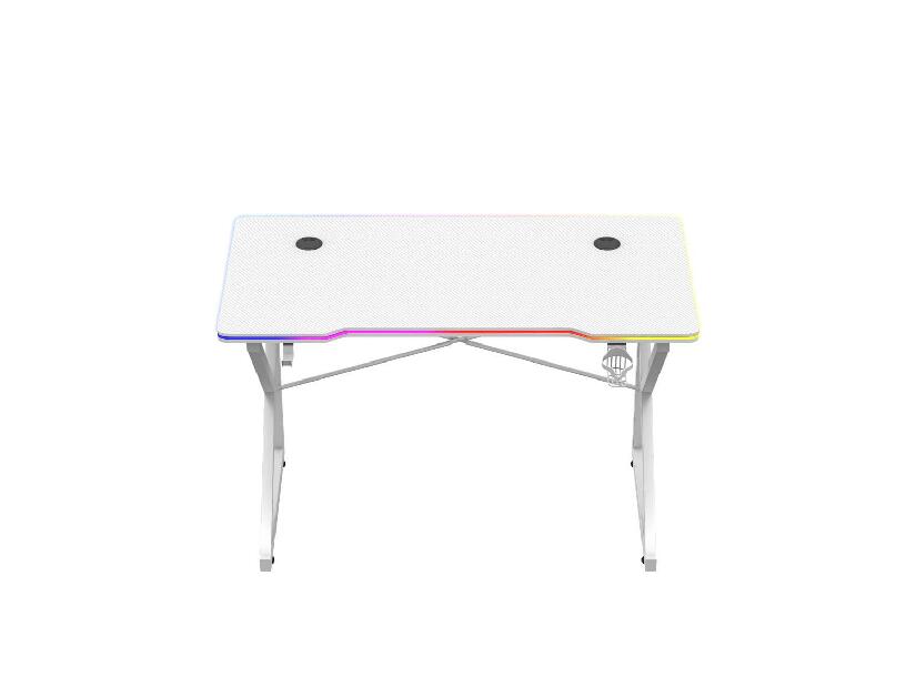 Masă PC Hyperion 1.7 (alb + multicolor) (cu iluminat LED)
